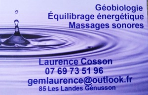 LAURENCE COSSON Landes-Genusson, Géobiologie, Techniques énergétiques