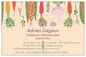 Adrien Liegaux Castelnau-le-Lez, Diététique et nutrition