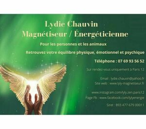 Lydie Chauvin Paris 12, Magnétisme, Reiki, Techniques énergétiques, Magnétisme