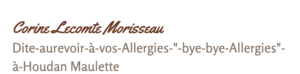 Corine Lecomte Morisseau Bazainville, Kinésiologie
