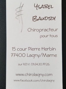 Baudry Ysabel Lagny-sur-Marne, Chiropraxie